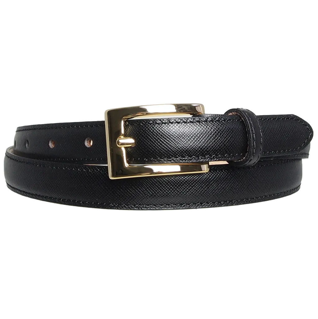 20 mm Saffiano Leather Belt Black