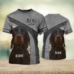 3D Dog T Shirts, Birk Love Never Walk Alone All Over Print T-Shirt, Gift For Pet Loves