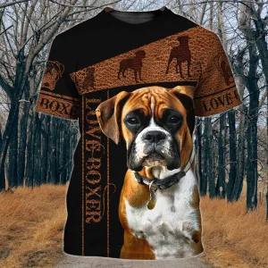 3D Dog T Shirts, Boxer All Over Print T-Shirt, Gift For Pet Loves