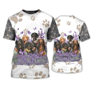 3D Dog T Shirts, Dachshund Lovers All Over Print T-Shirt, Gift For Pet Loves