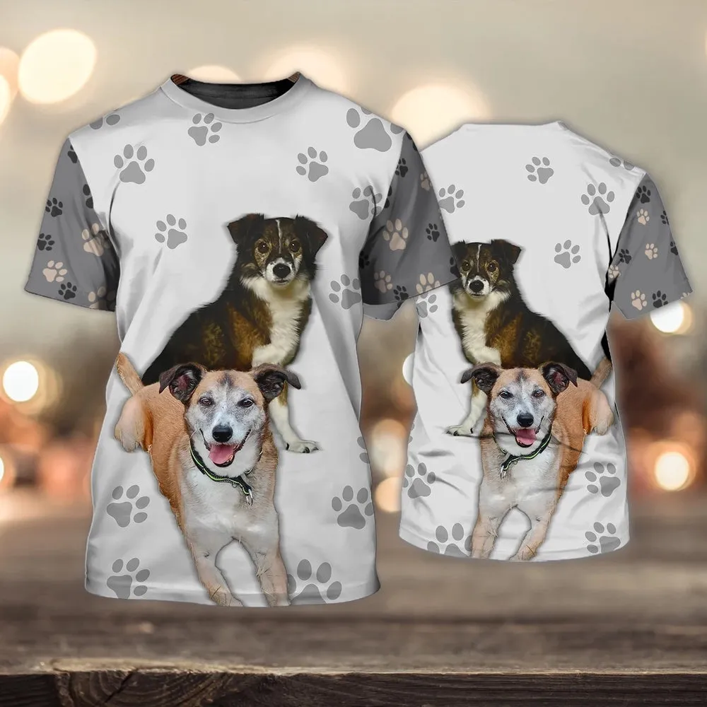 3D Dog T Shirts, Dogs Love All Over Print T-Shirt, Gift For Pet Loves