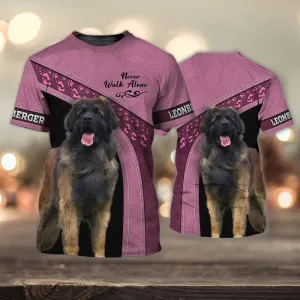 3D Dog T Shirts, Lionberger Love Never Walk Alone All Over Print T-Shirt, Gift For Pet Loves