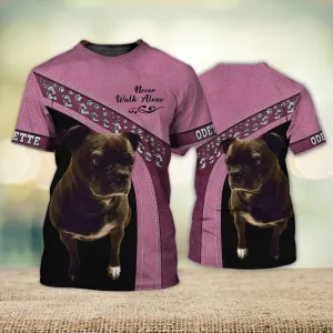 3D Dog T Shirts, Odette Love Never Walk Alone All Over Print T-Shirt, Gift For Pet Loves