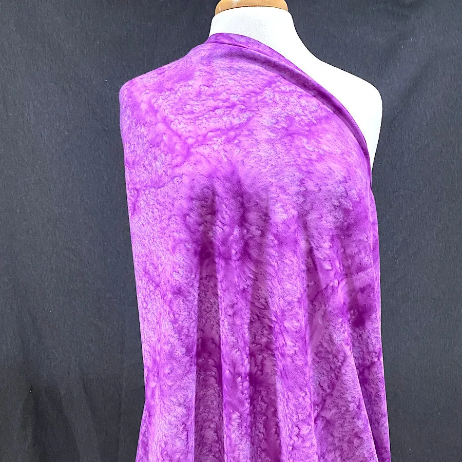 7/8 YD. PIECE, Purple Orchid Artisan Salt Dye/Tie Dye Rayon Challis from India,  #HB-275