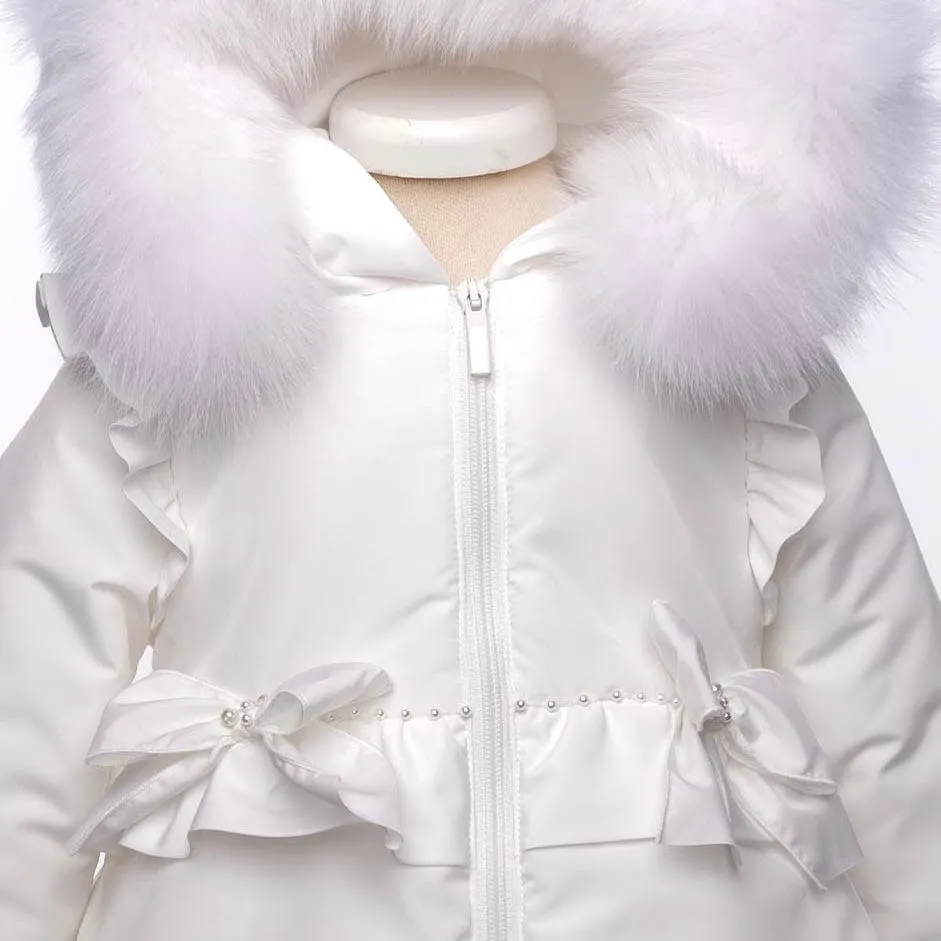 Bimbalo - Exclusive Fur Hood & Cuff Coat - Cream