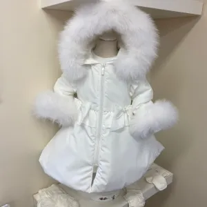 Bimbalo - Exclusive Fur Hood & Cuff Coat - Cream