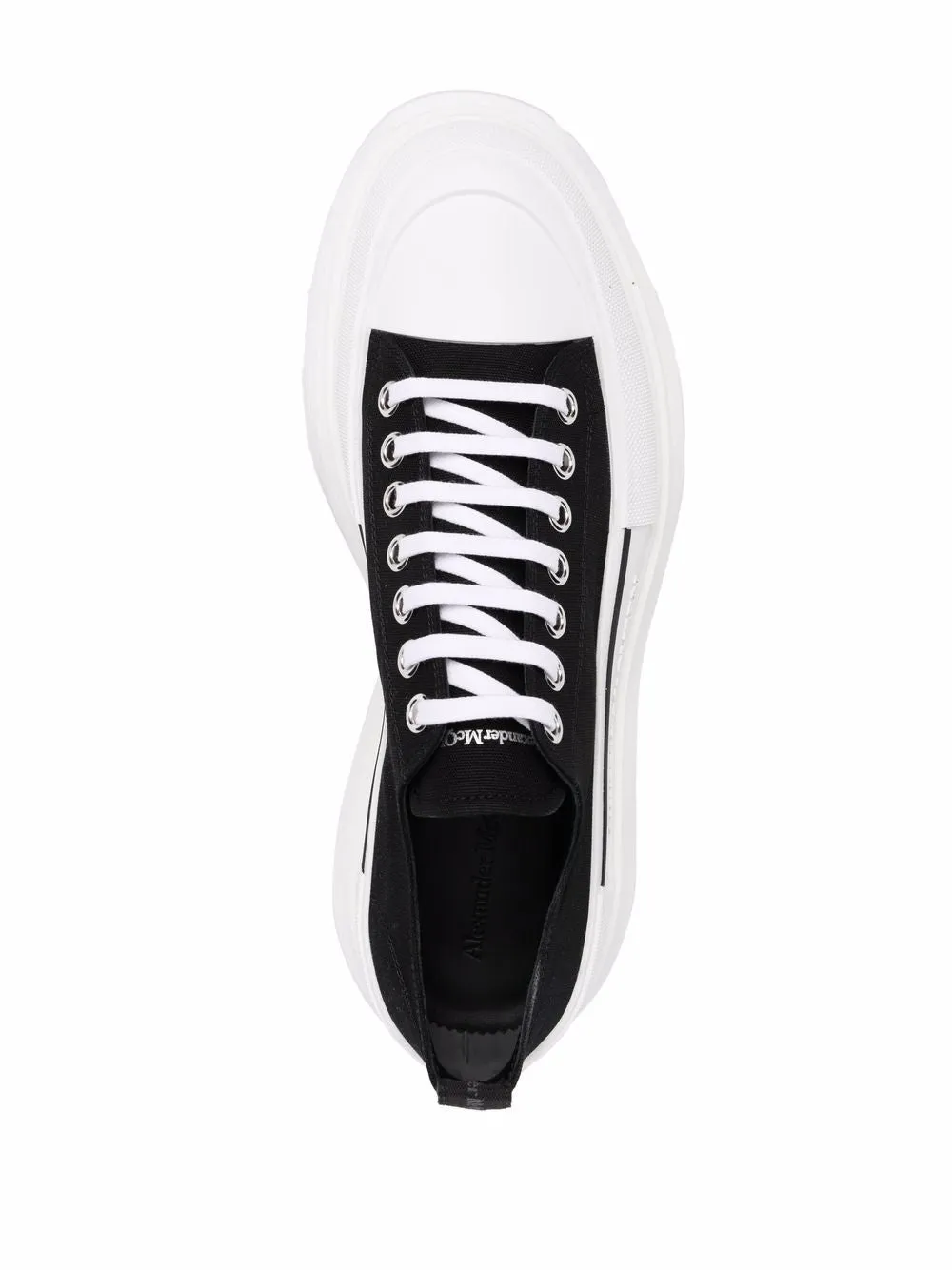 Black/white canvas/leather Tread Slick low top sneakers