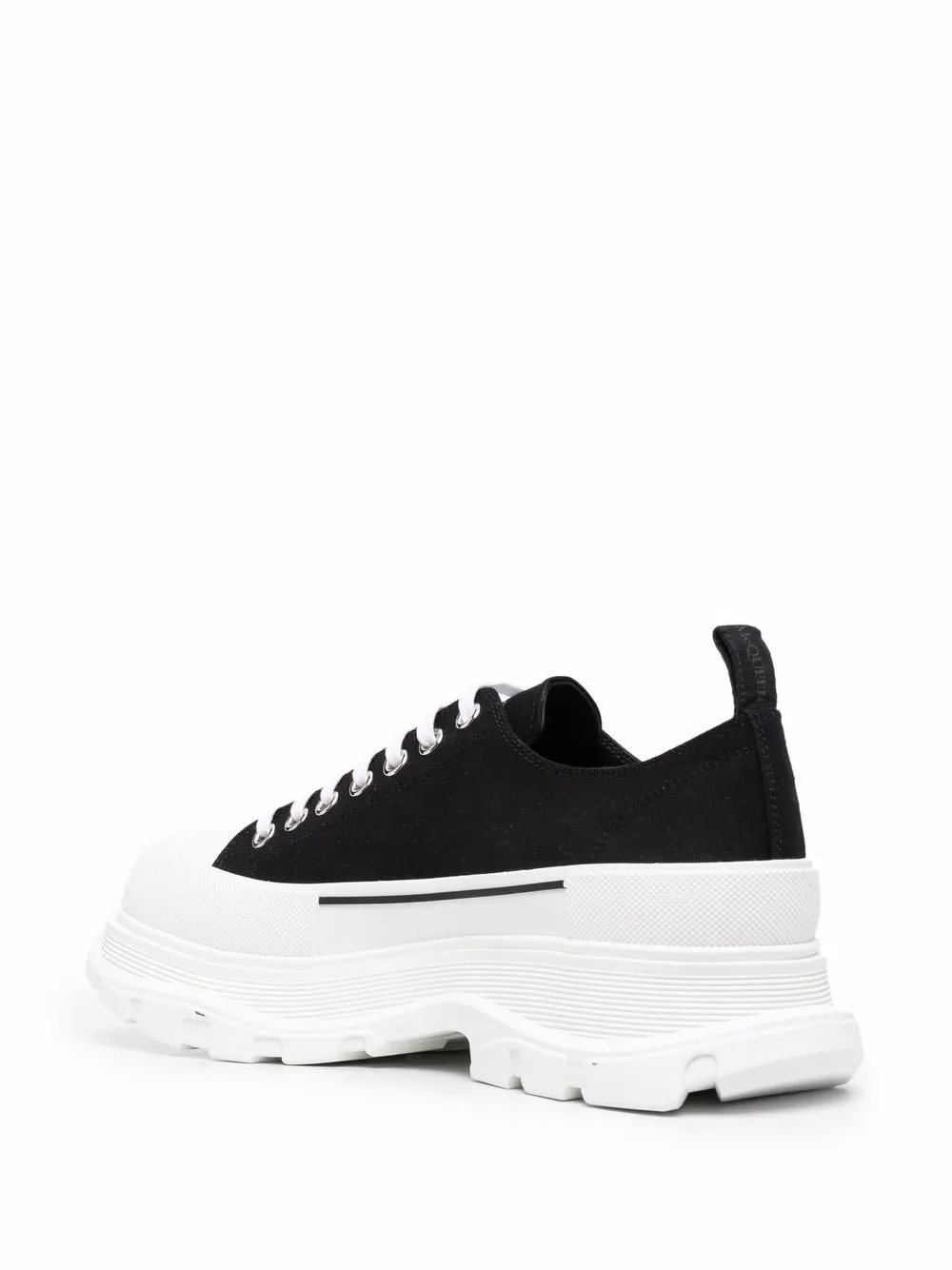 Black/white canvas/leather Tread Slick low top sneakers