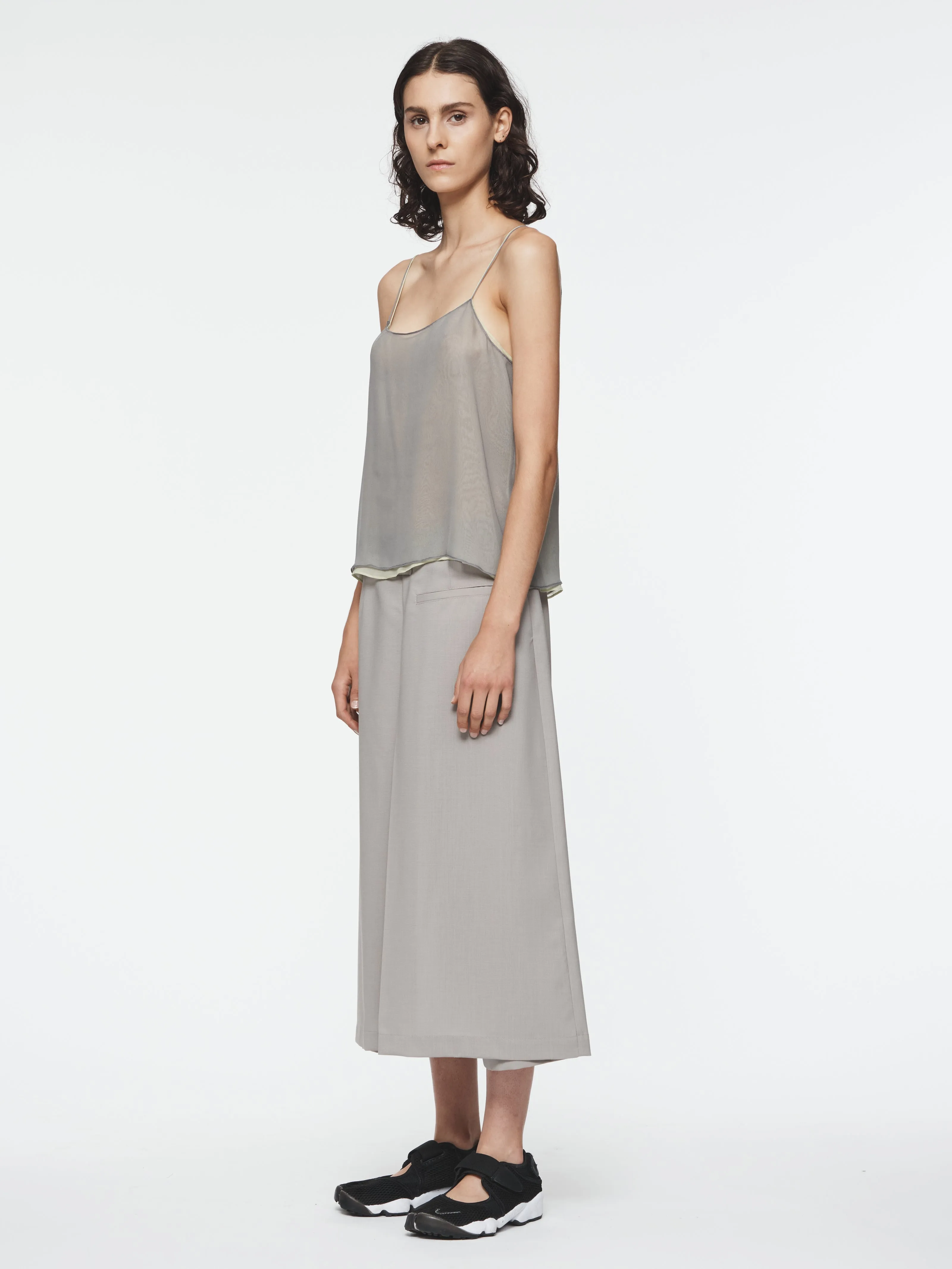 Box Pleat Skort in Fog