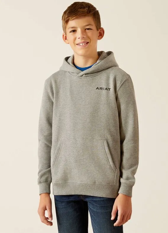 Boy's Ariat Bold Hex Hoodie Grey