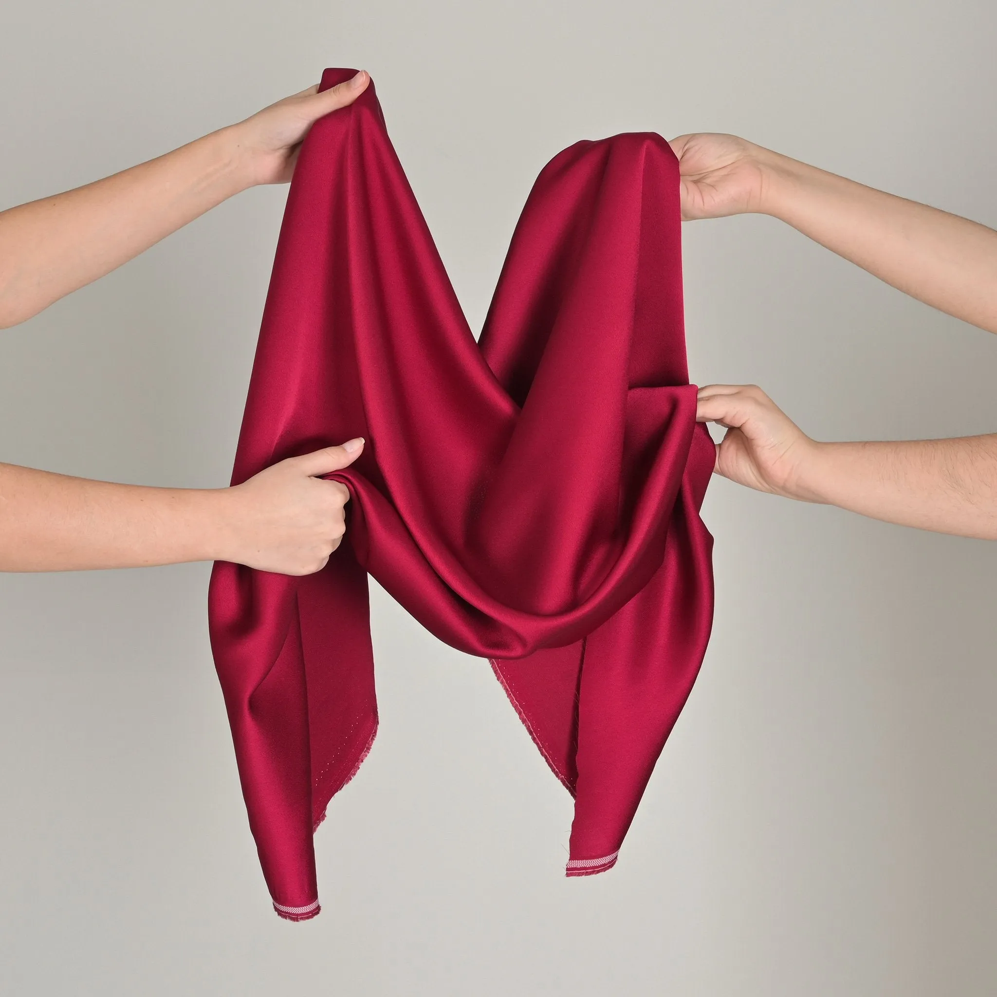 Cherry Satin Backed Crepe Fabric 96891