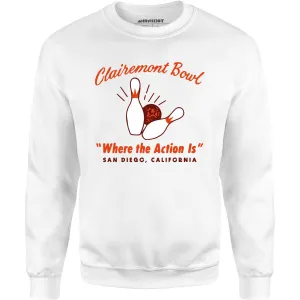 Clairemont Bowl - San Diego, CA - Vintage Bowling Alley - Unisex Sweatshirt