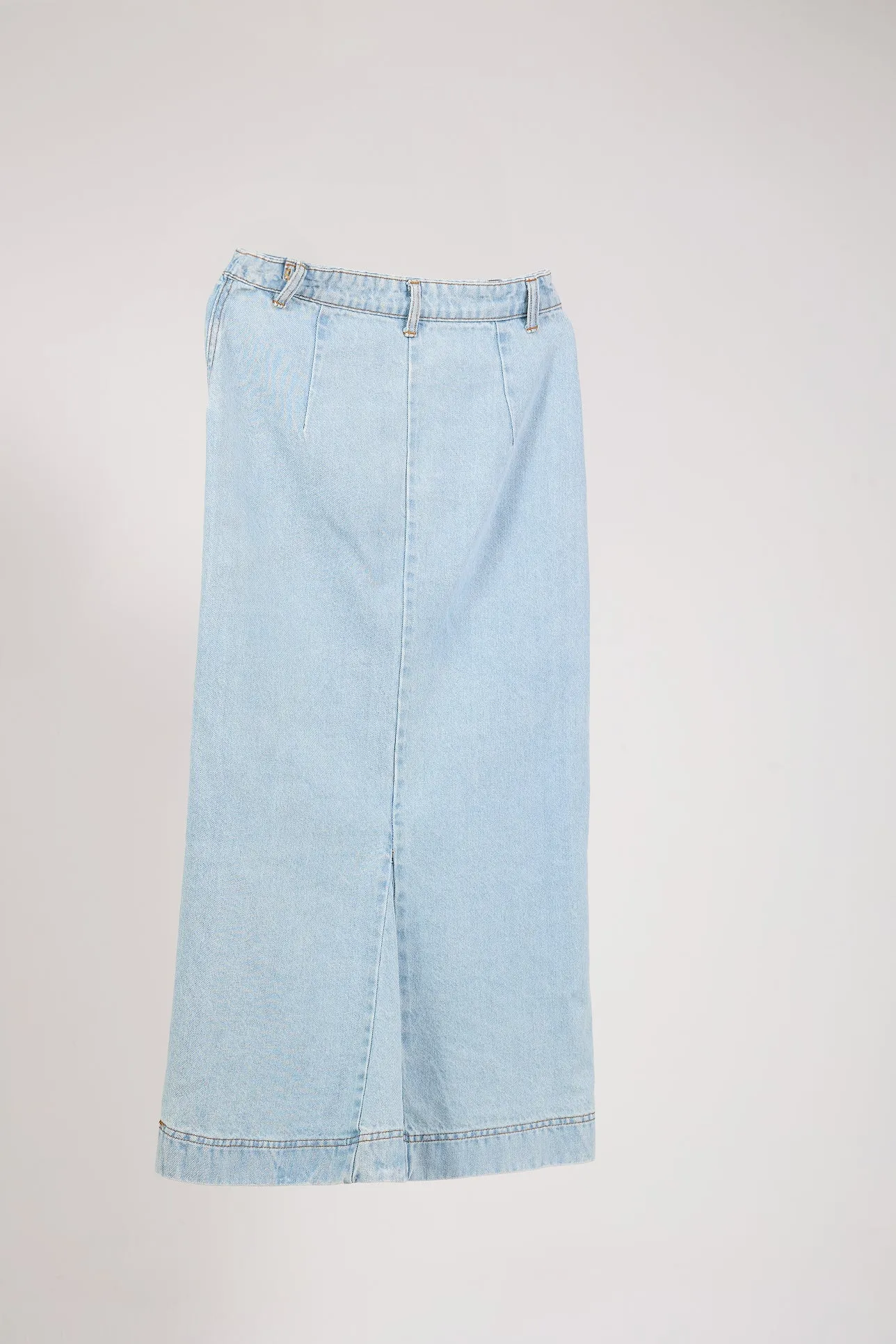 Denim Maxi Skirt - Light Wash