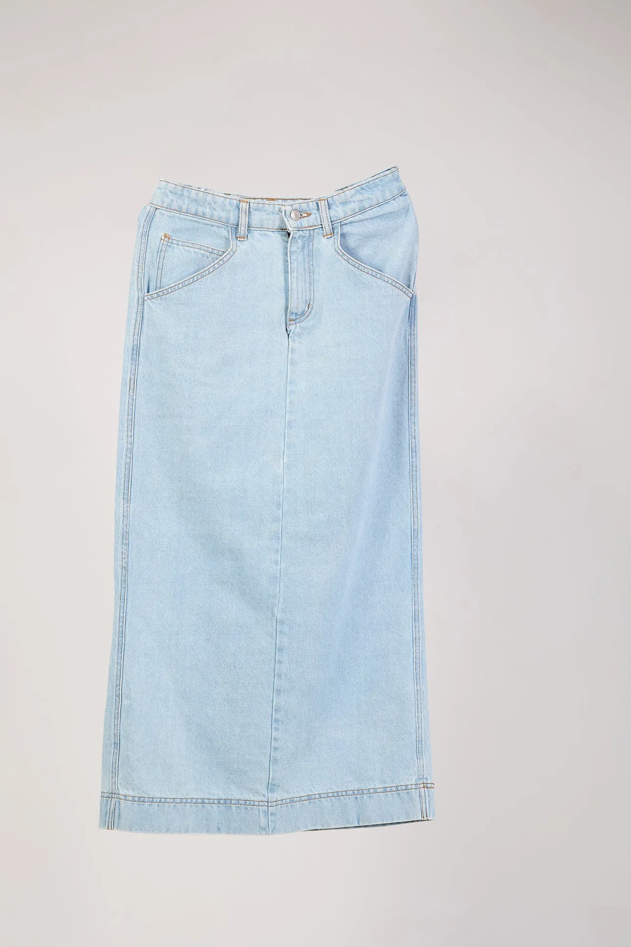 Denim Maxi Skirt - Light Wash