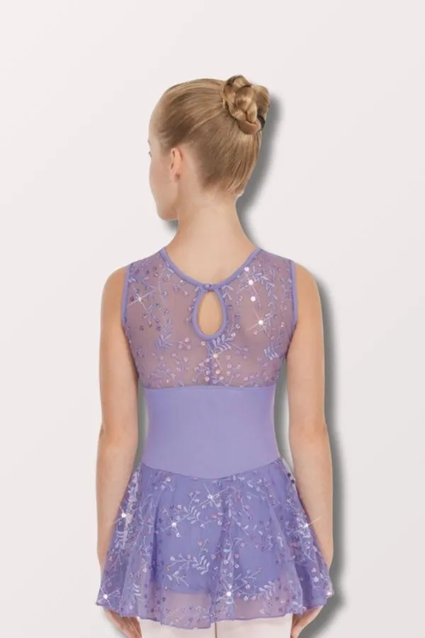 Girls Enchanted Dreams Sequin Mesh Dance Dress - Lilac