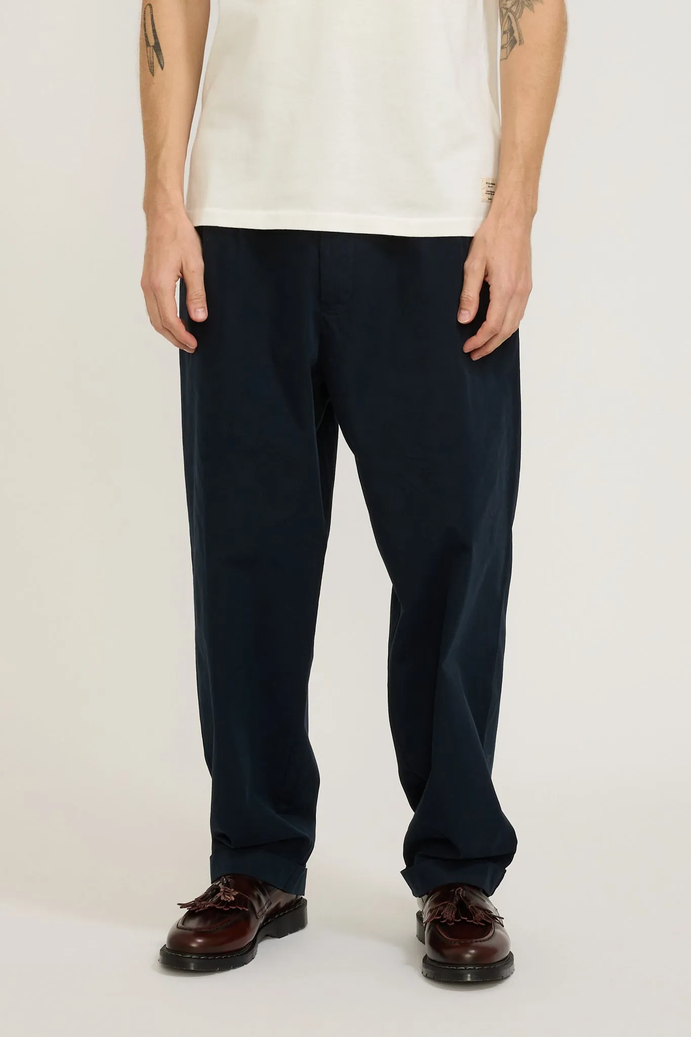 GOOD BASICS | Relaxed Fit Pleated Front Pants Dark Navy