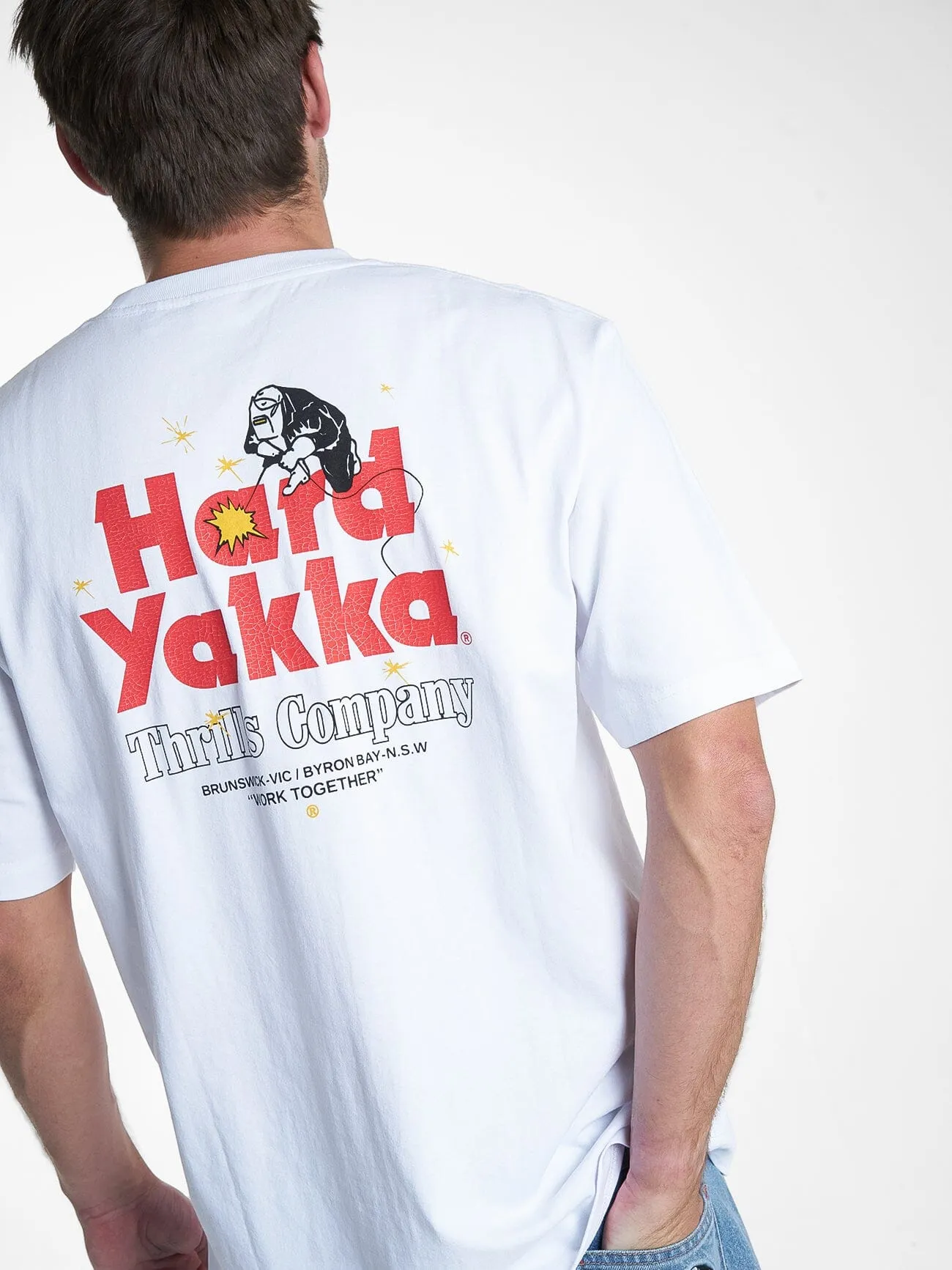 Hard Yakka X Thrills Blacksmith Oversize Tee - White