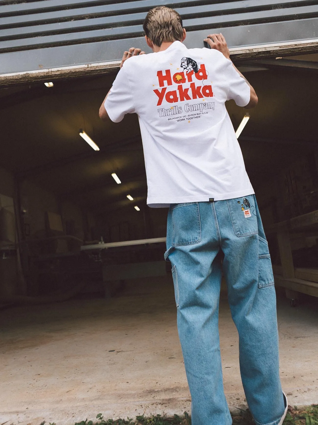 Hard Yakka X Thrills Blacksmith Oversize Tee - White