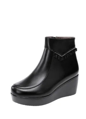 Jimena Women's Black Platform Ankle Boots