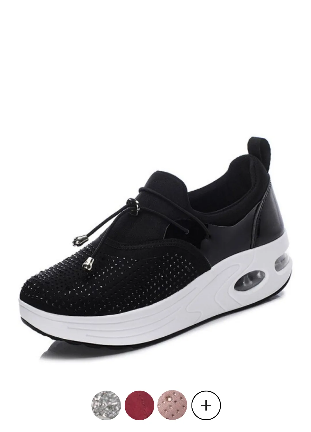 Kautin Women's Platform Comfortable Sneaker Black Shoes