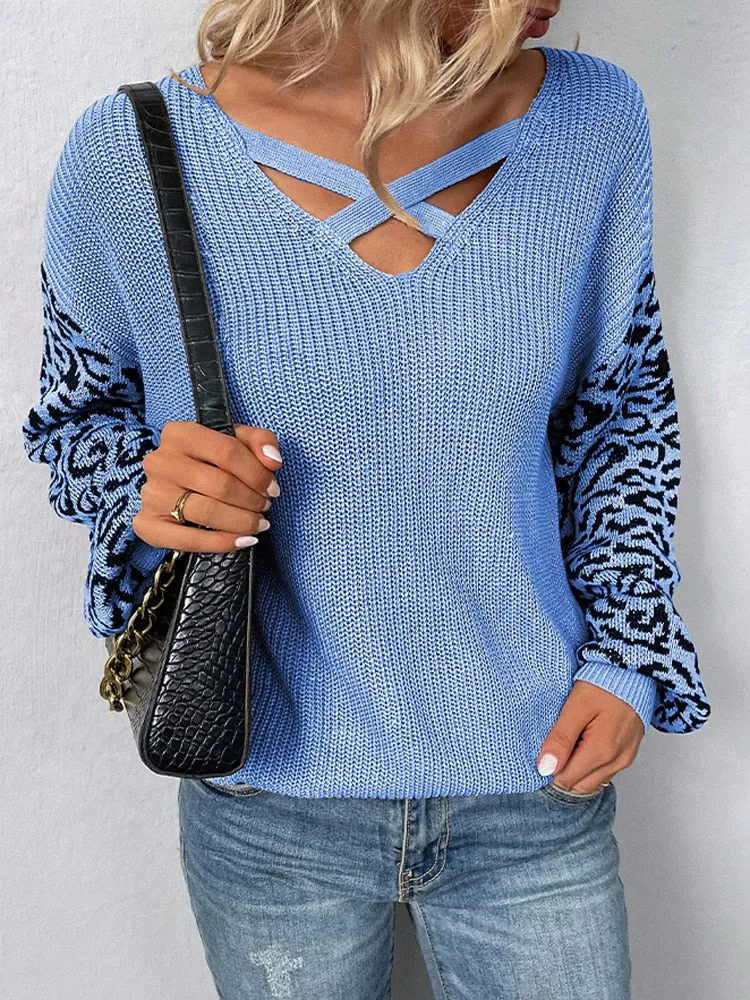 Leopard Print Knitted Sweaters