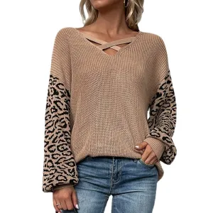 Leopard Print Knitted Sweaters