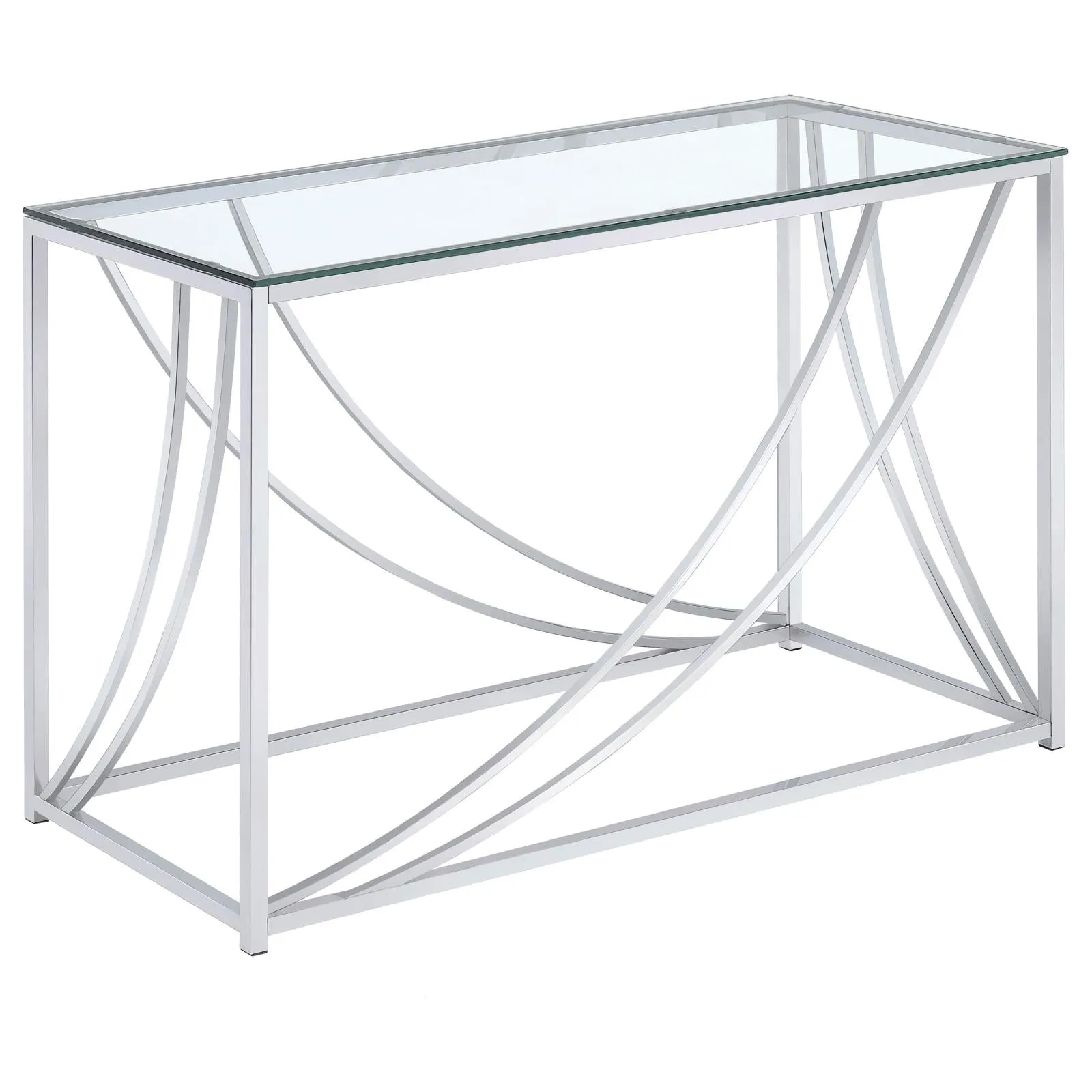 Lille Glass Top Rectangular Sofa Table Accents Chrome