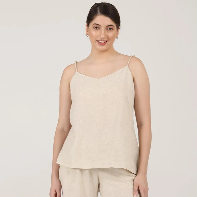 Linen Slip Top for Women | Beige