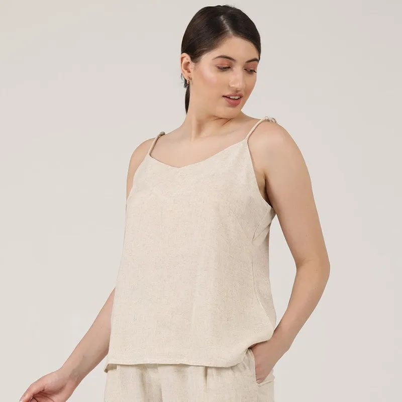 Linen Slip Top for Women | Beige