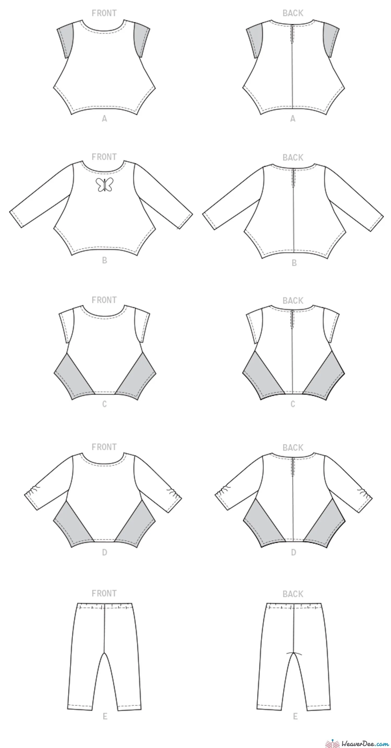 McCall's Pattern M7677 Infants' Contrast Tops & Leggings