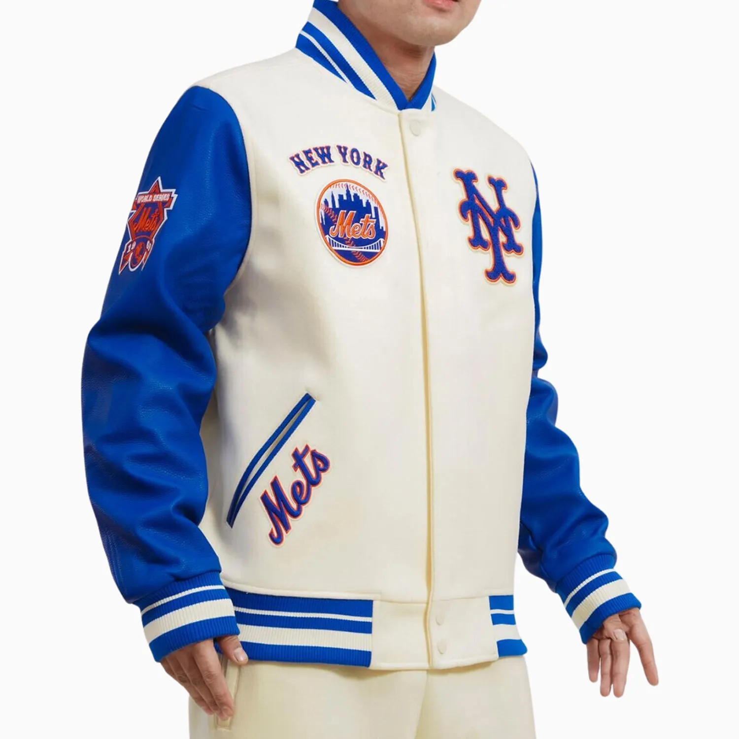 Men's New York Mets Retro Rib MLB Wool Varsity Jacket