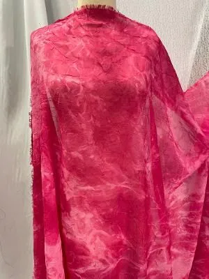 Poly Chiffon Cracked Ice Textured - Fuchsia