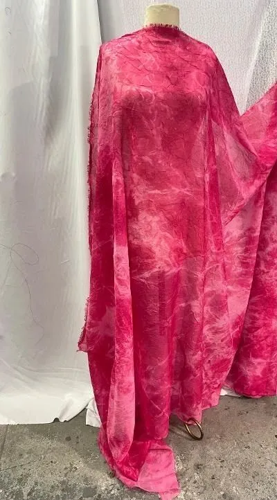 Poly Chiffon Cracked Ice Textured - Fuchsia