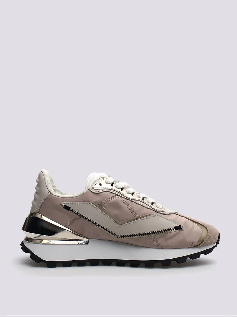 Qwark Spur Woman Beige Platinum Chunky Sneakers