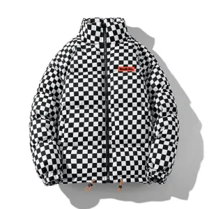 REALLIFE Men's Checkered Puffer Jacket - M-5XL