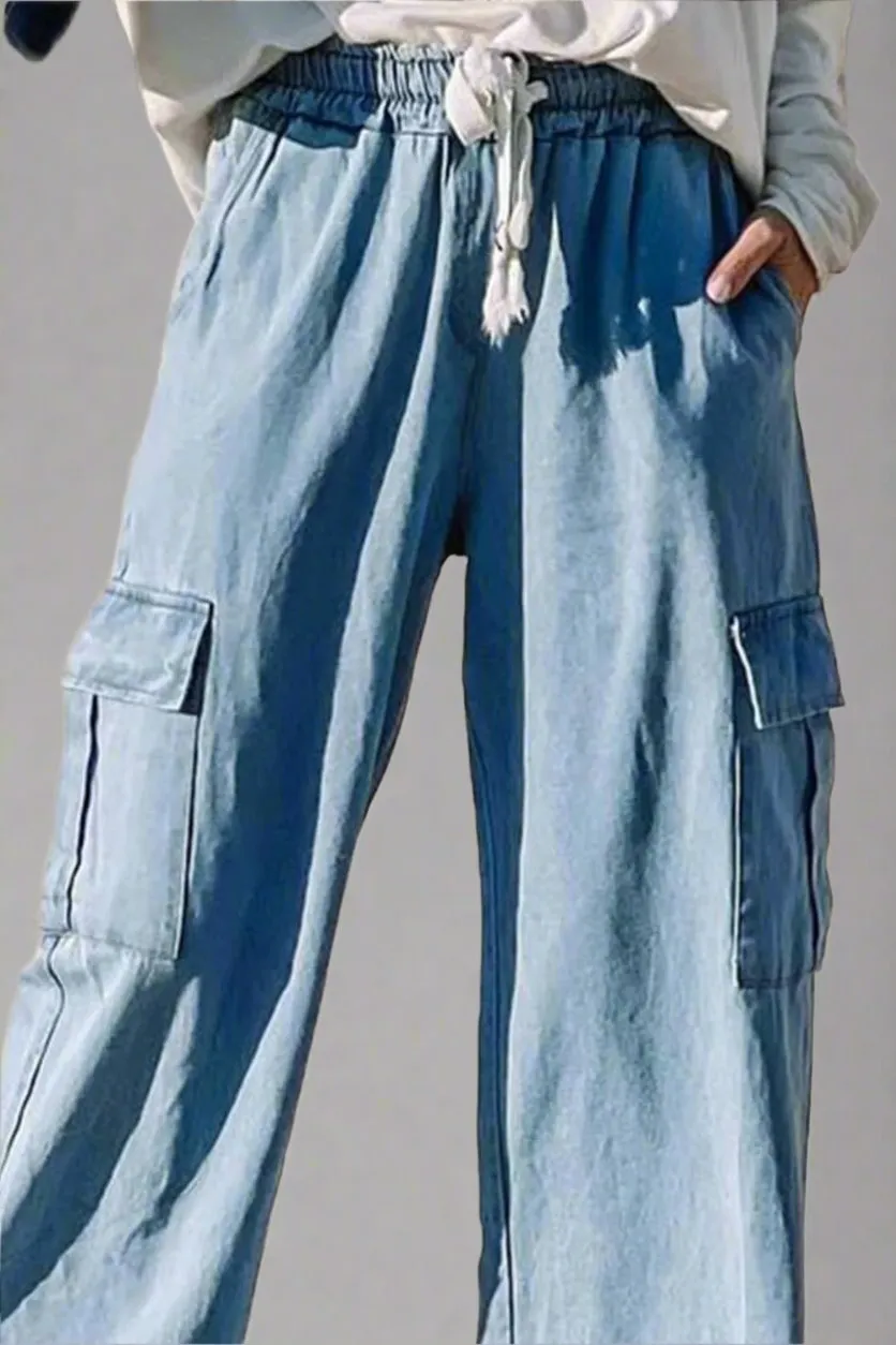 Relaxed Fit Wide Leg Jeans: 100% Lyocell