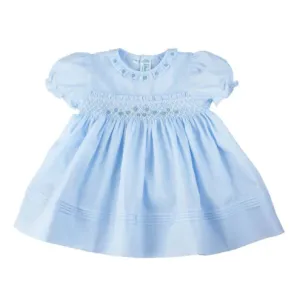 Rose Garden Smocked Dress - Blue