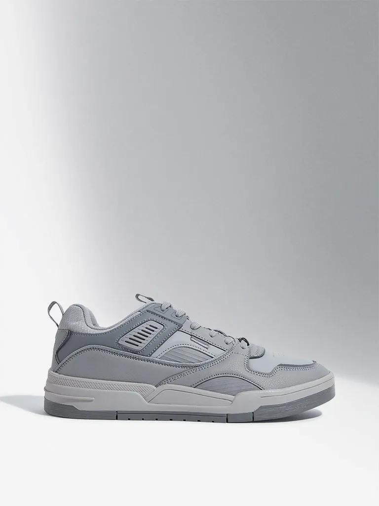 SOLEPLAY Grey Chunky Lace-Up Sneakers