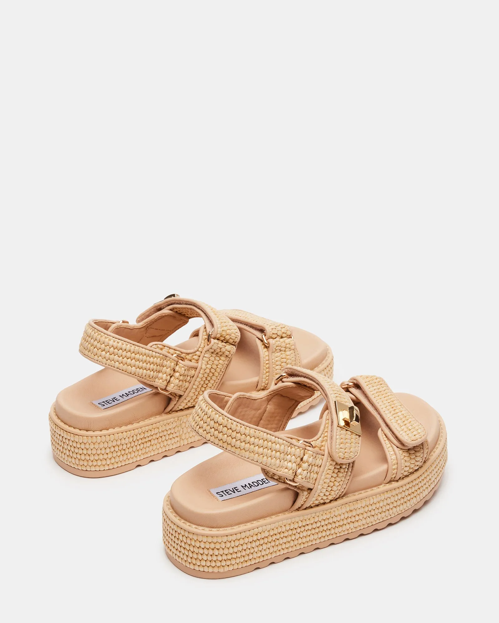 Steve Madden Bigmona Platforom Sandal in Natural Raffia