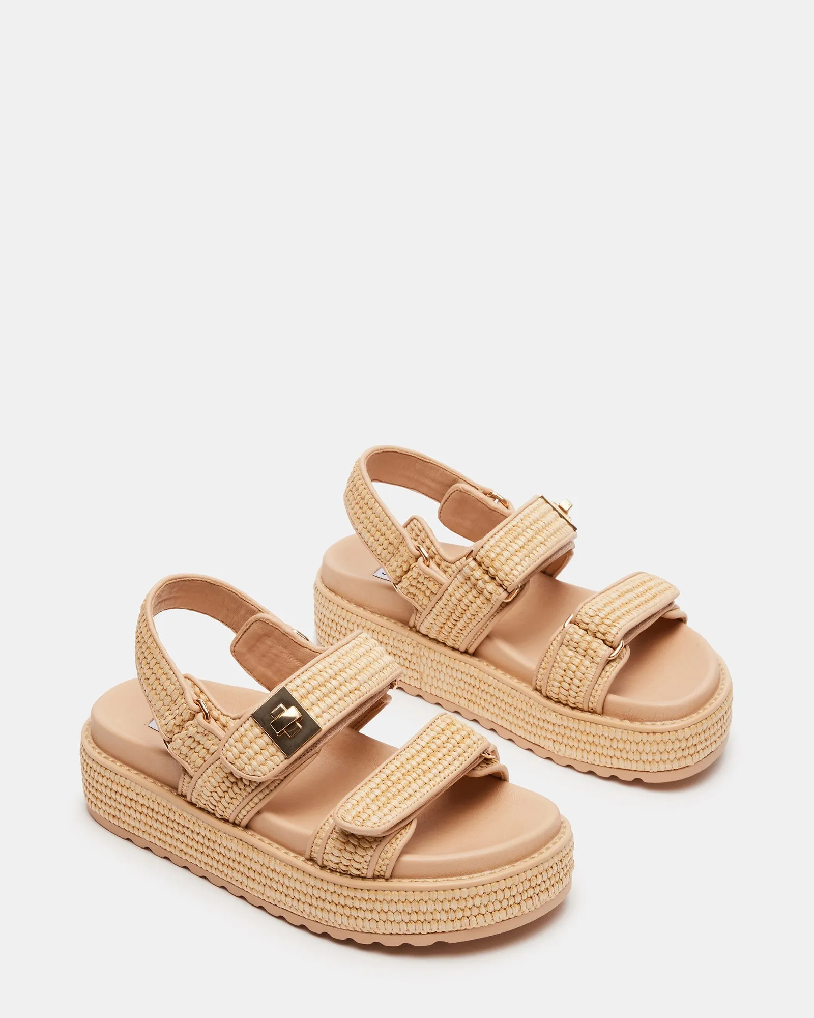 Steve Madden Bigmona Platforom Sandal in Natural Raffia