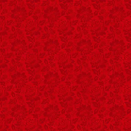 Stof Fabrics Colourflow Red Flowers Cotton Prints