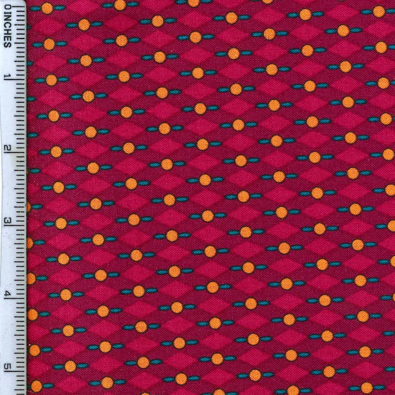 Stof Fabrics Geo Coaster-2 Pink Cotton Prints