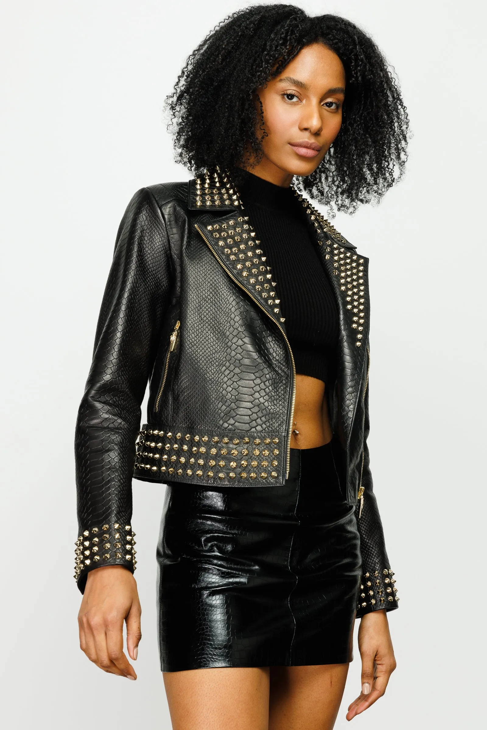 The Bora Black Leather Women Jacket