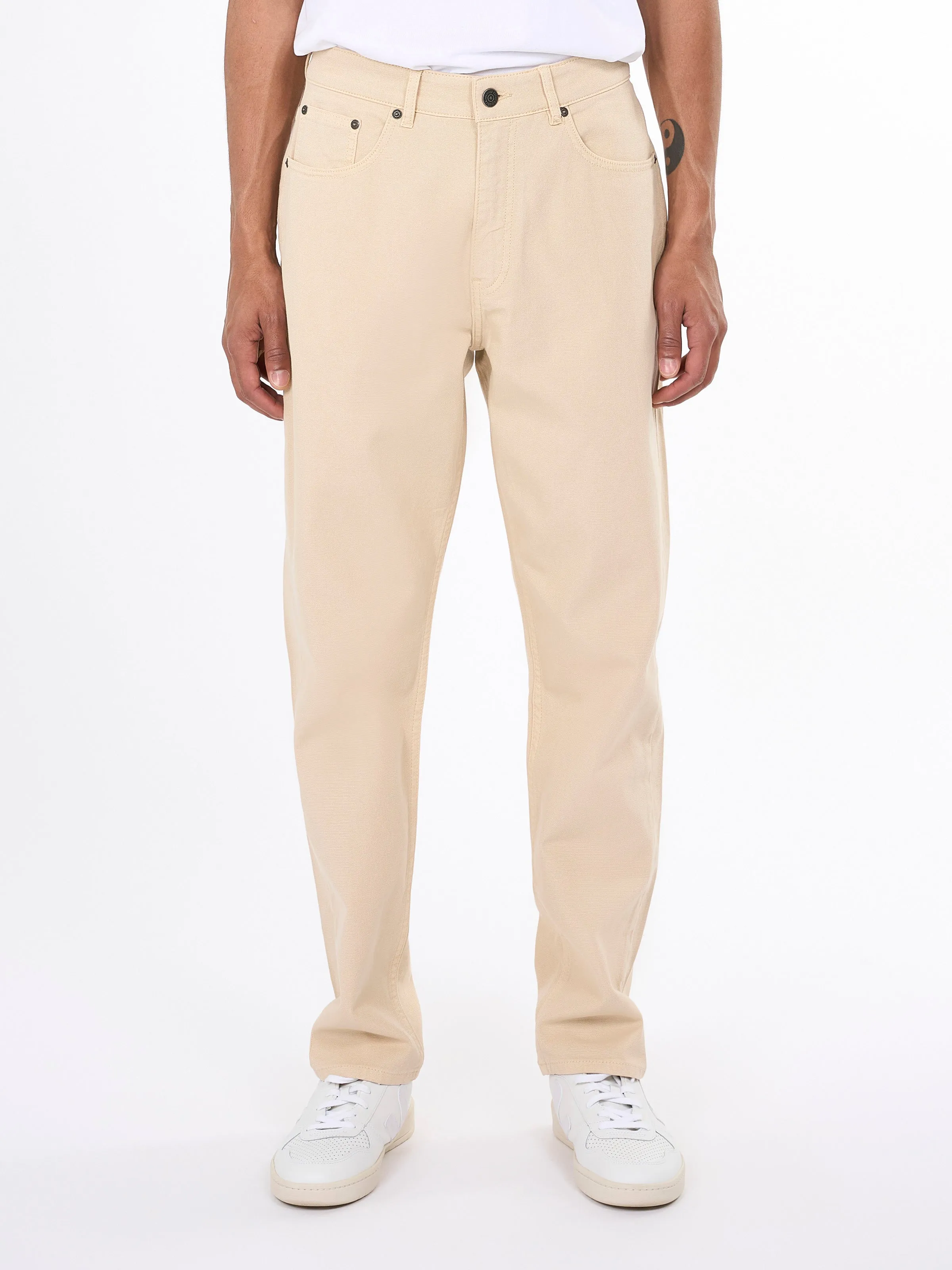 TIM 5-pocket canvas relaxed fit pant - Safari