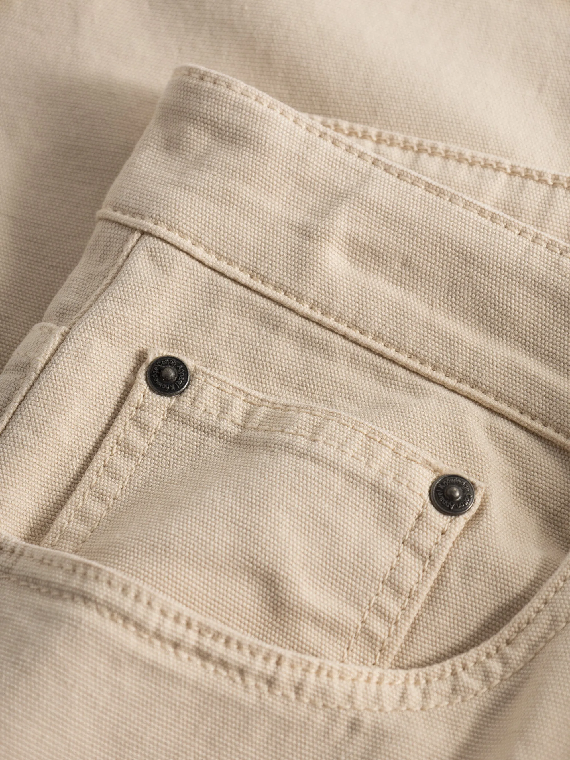 TIM 5-pocket canvas relaxed fit pant - Safari