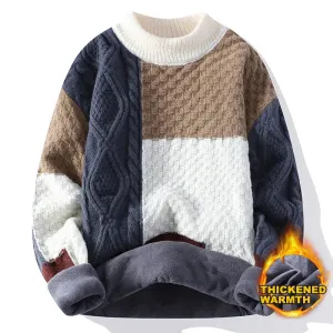 Winter New Half Turtleneck Sweater  Thickened Mid-collar Bottom Knit Sweaters Men's Loose Tide Mens Clothes