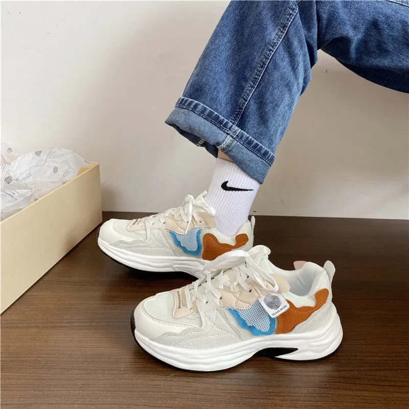 xiangtuibao Platform Sneakers Women Summer Fashion Women's Chunky Shoes Round Toe Lace-Up Sports Shoes Ladies Trainers